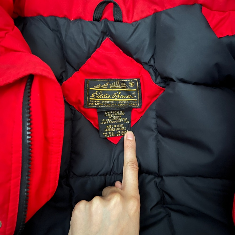 Eddie Bauer Men's Vibrant Red Puffer Coat Goose Down
